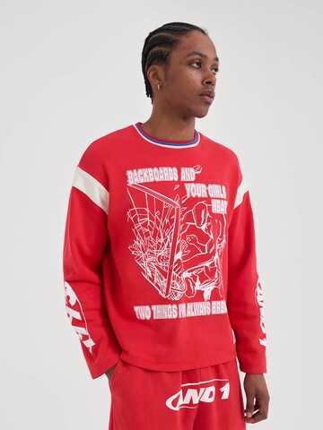 AND1 Bluzka sportowa w kolorze czerwony: przód