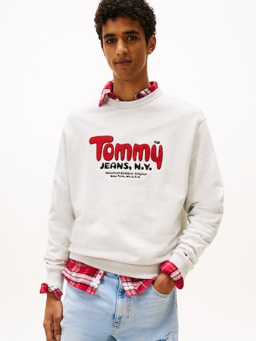 Sweat-shirt Tommy Jeans en gris : devant