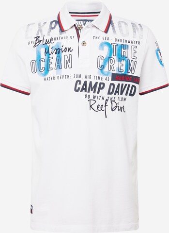 T-Shirt CAMP DAVID en blanc : devant