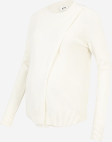 Only Maternity Trui 'OLMCAPUCINE' in Wit: voorkant