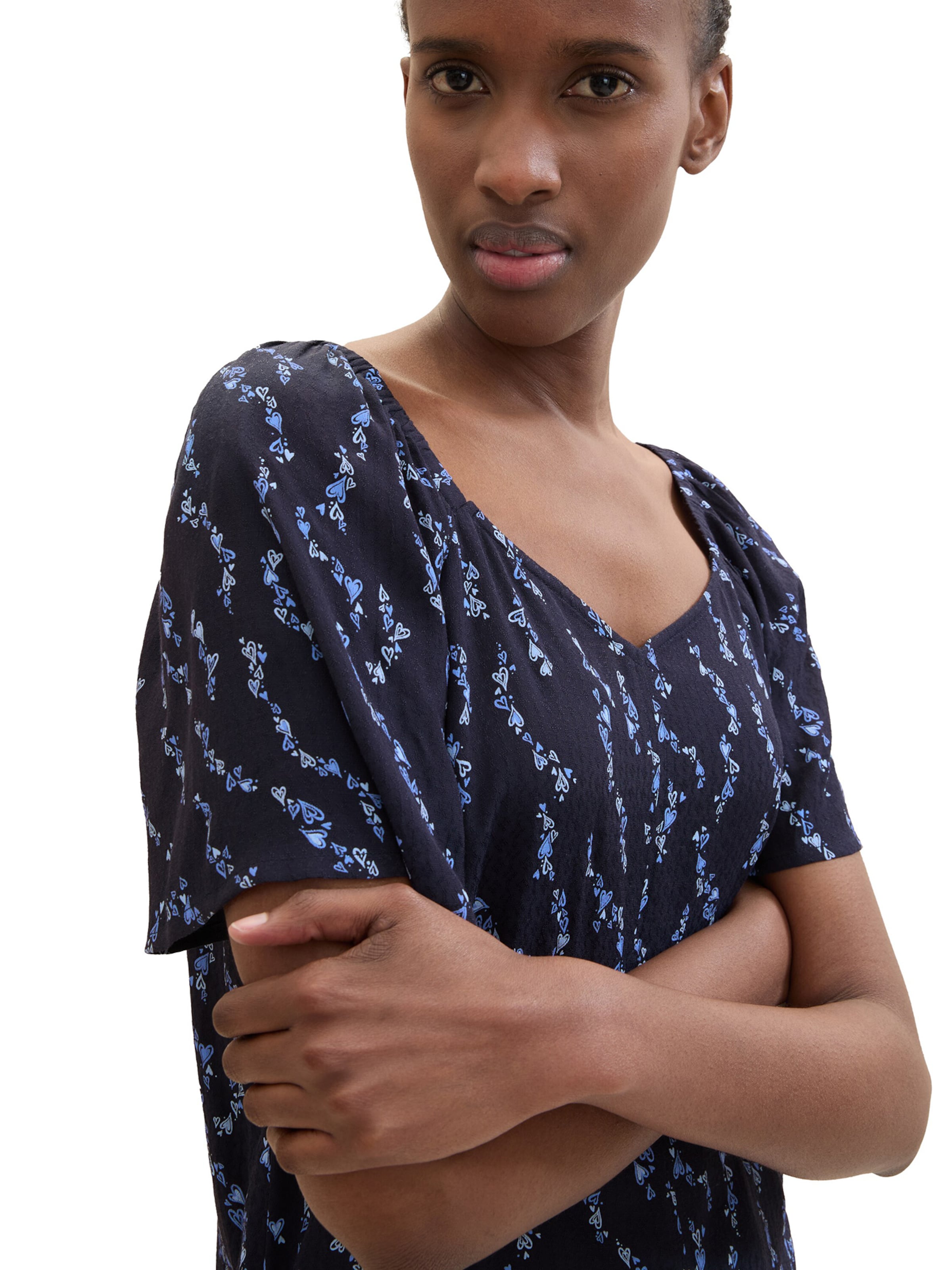 TOM TAILOR DENIM Блуза 'Sweetheart' в синьо