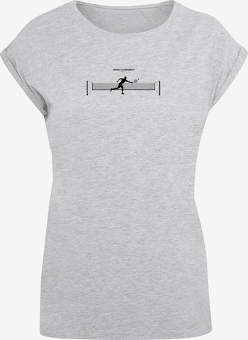 Merchcode Shirt 'Tennis Round 1' in Grijs: voorkant