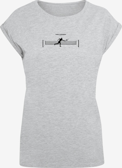 Merchcode T-shirt 'Tennis Round 1' en gris chiné / noir, Vue avec produit