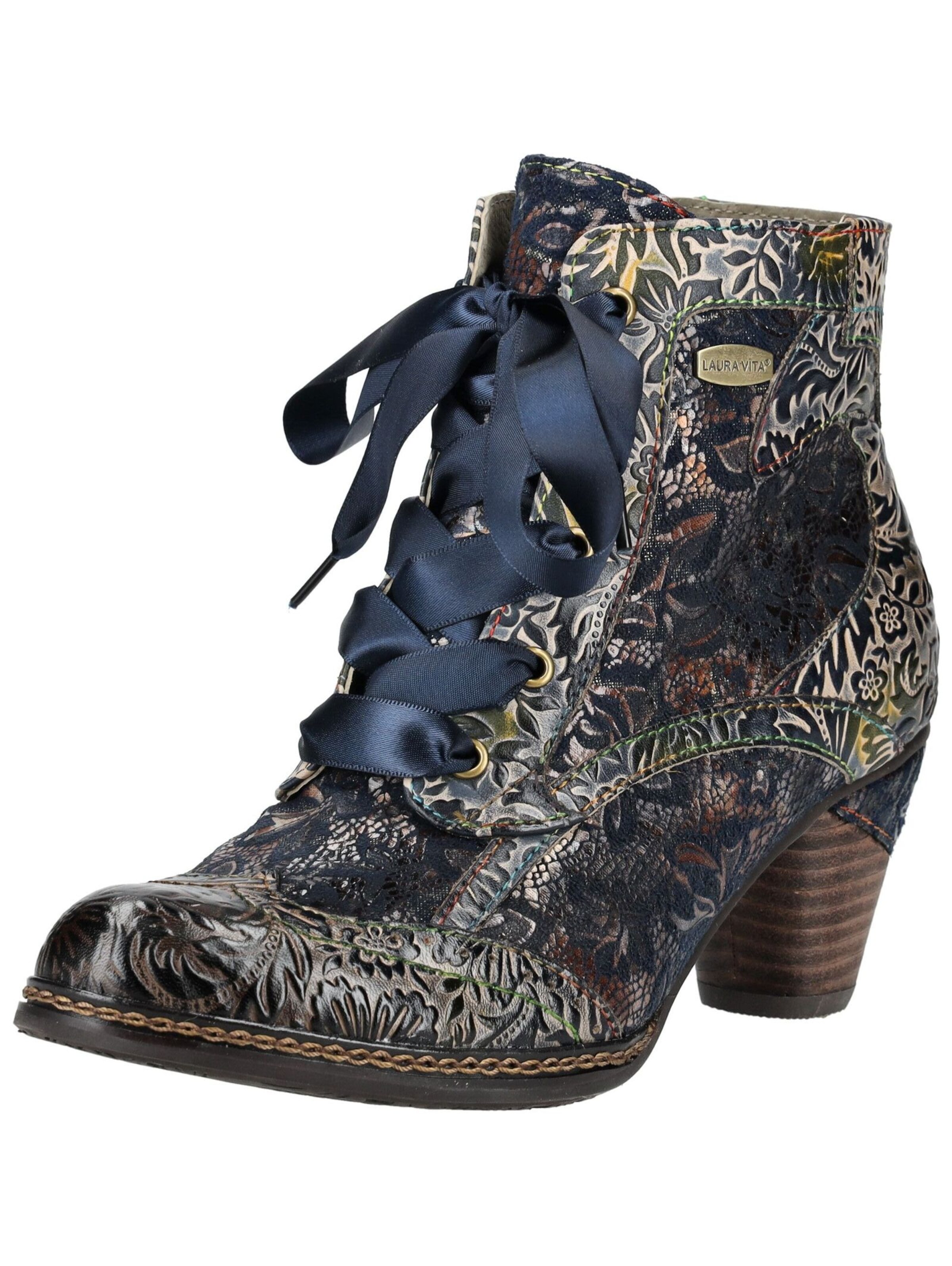 Laura Vita Lace-up bootie in Blue: front