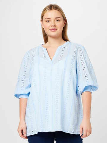 KAFFE CURVE Bluzka 'Kimma' w kolorze niebieski: przód