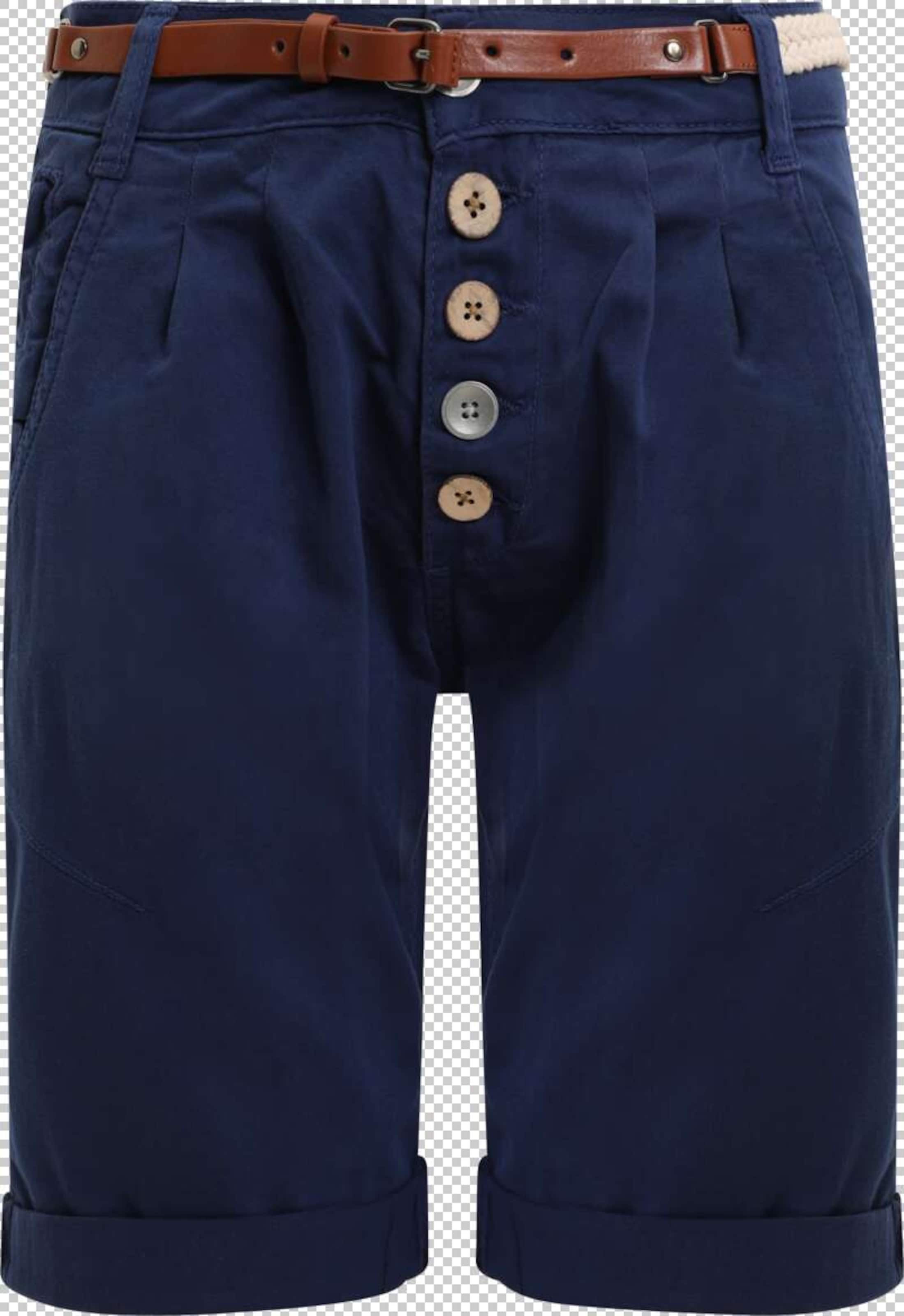 DEF Úzky strih Plisované nohavice - Modrá: predná strana