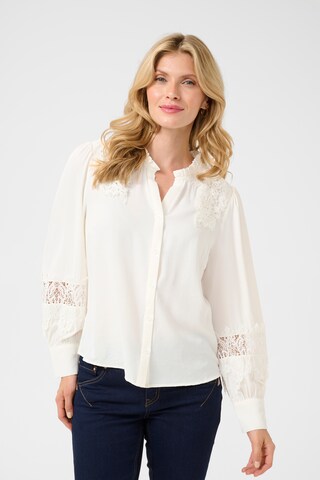 Cream Bluse 'Luna' i hvid: forside