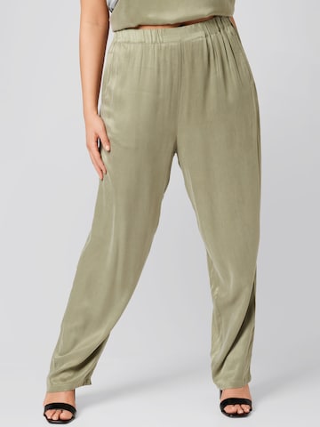 Guido Maria Kretschmer Curvy Tapered Pants 'Mona' in Green: front
