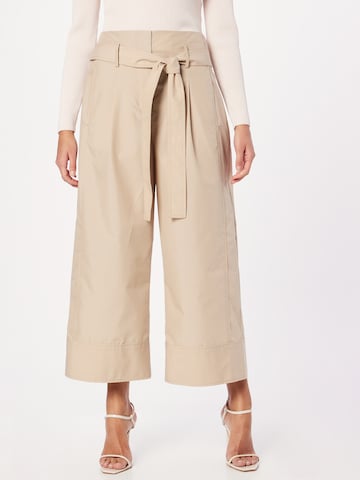 3.1 Phillip Lim Wide leg Bandplooibroek in Groen: voorkant