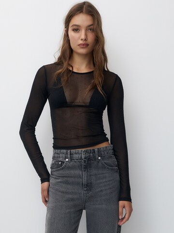 Pull&Bear Koszulka w kolorze czarny: przód