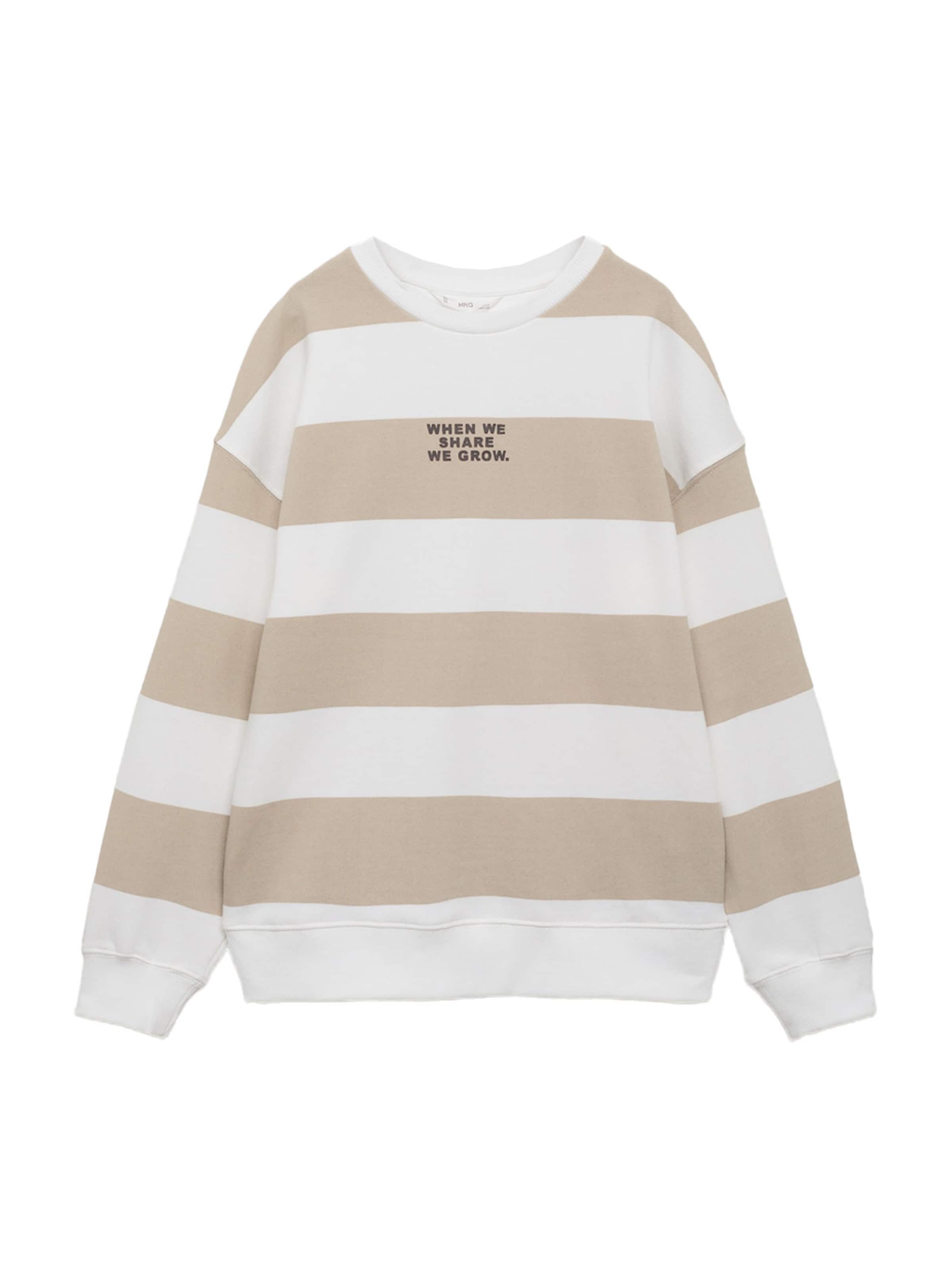 MANGO KIDS Sweatshirt 'STRIBLO' in Beige: voorkant