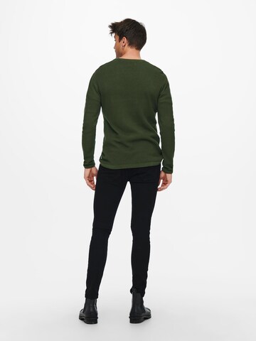 Only & Sons Regular Fit Pullover 'Panter' in Grün