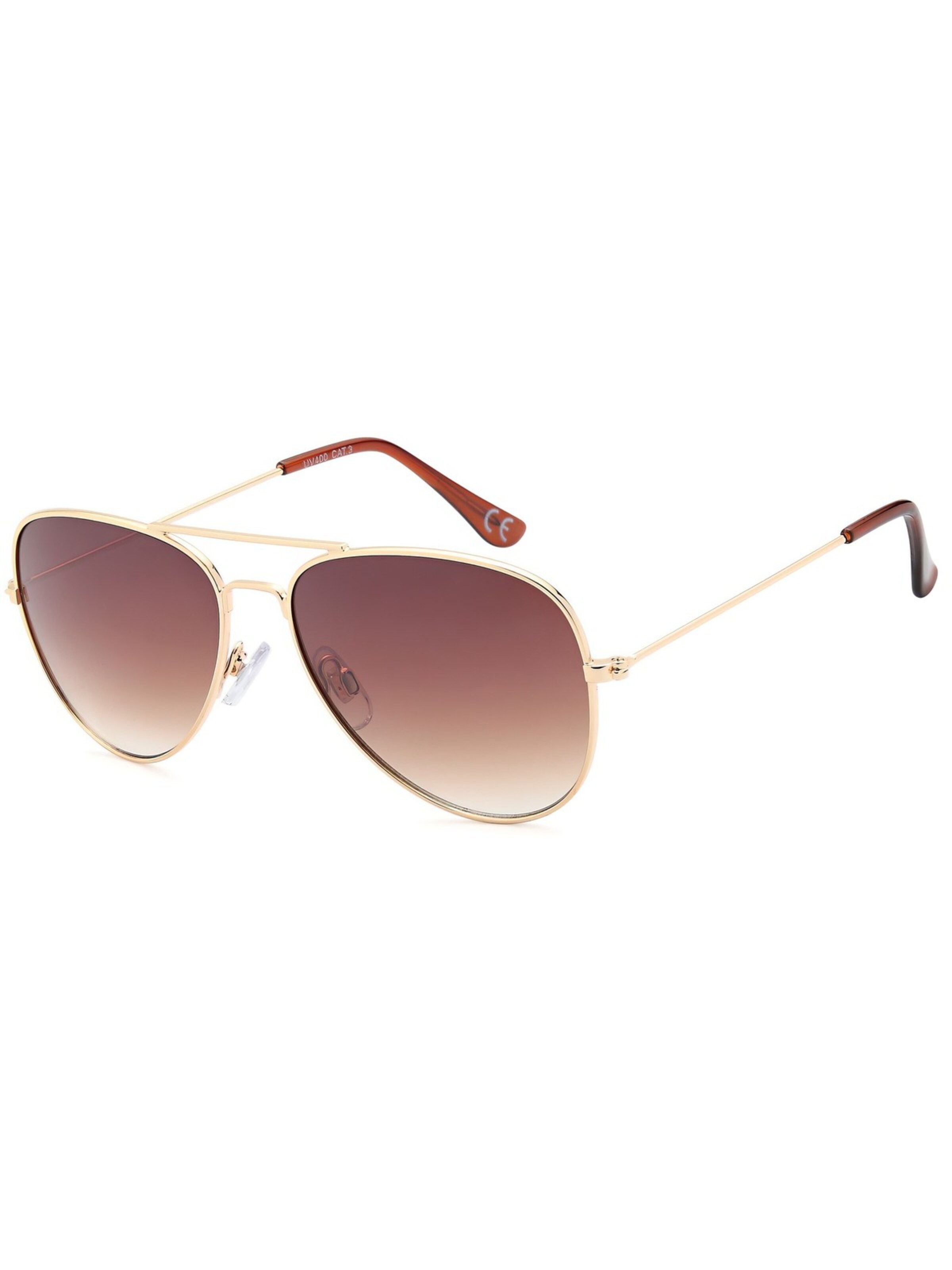 styleBREAKER Sonnenbrille 'Kinder Pilotenbrille 4 bis 10 Jahre'‌‌‌‌‌‌‌‌ in Braun: Vorderseite