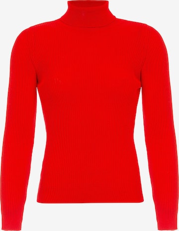 CIPO & BAXX Rollkragenpullover P227 in Rot: Vorderseite
