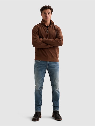 PME Legend Sweatshirt 'Sweatshirt with half-zip and flight pocket' in Bruin