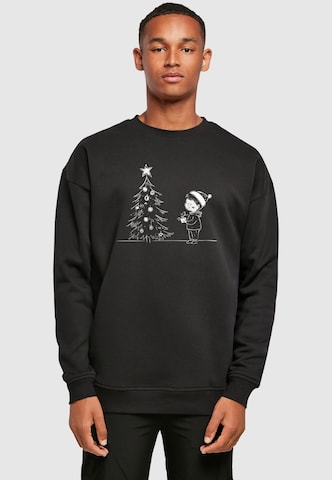 Felpa 'Christmas Cute Kid' di Merchcode in nero: frontale