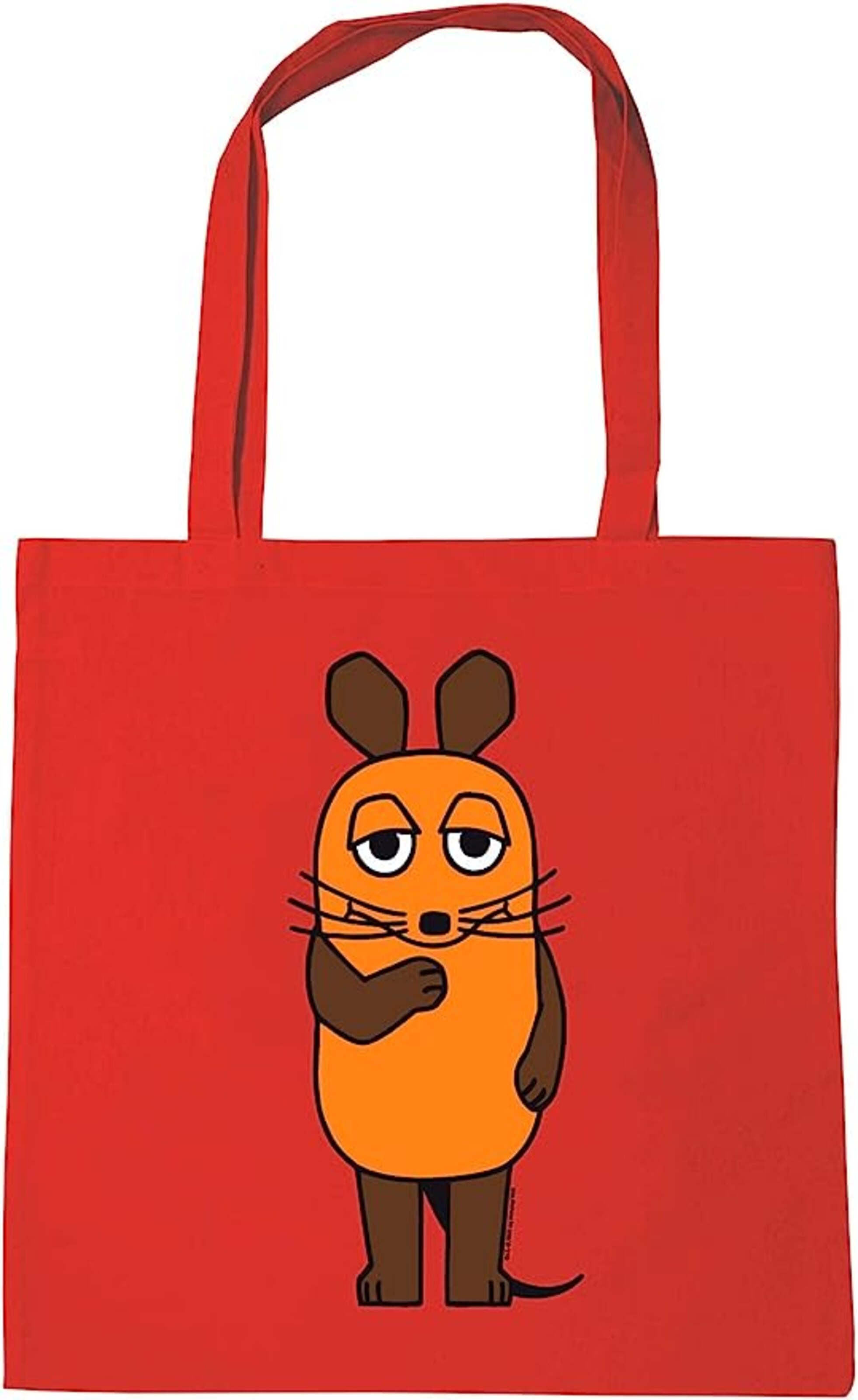 LOGOSHIRT Shopper 'Die Sendung mit der Maus' in Rood: voorkant