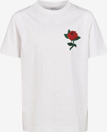 Maglietta 'Rose' di Mister Tee in bianco: frontale