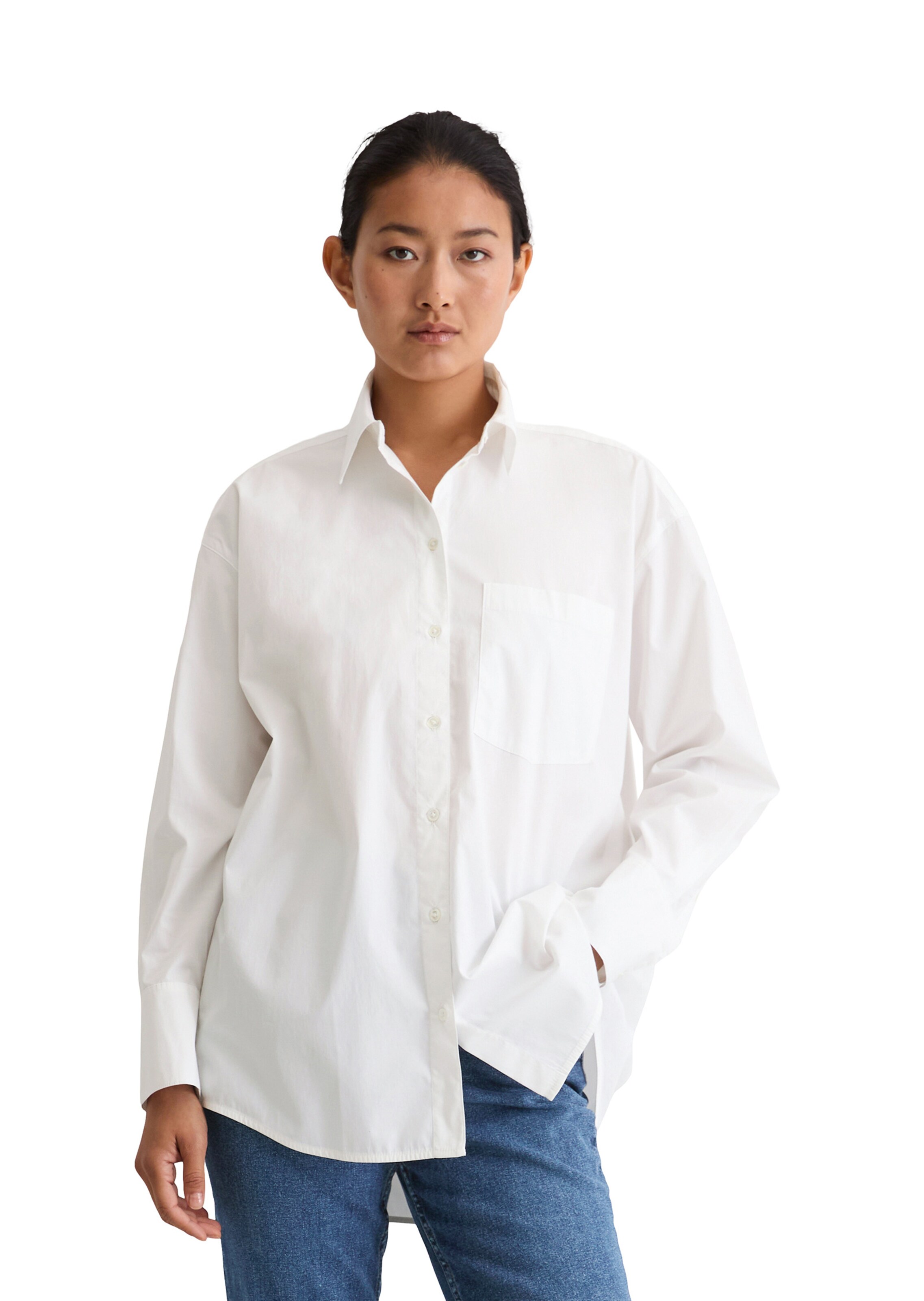 Marc O'Polo Blouse in Wit: voorkant