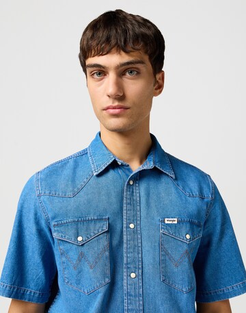 WRANGLER Regular Fit Hemd in Blau
