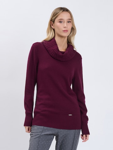 Influencer Pullover in Lila: Vorderseite