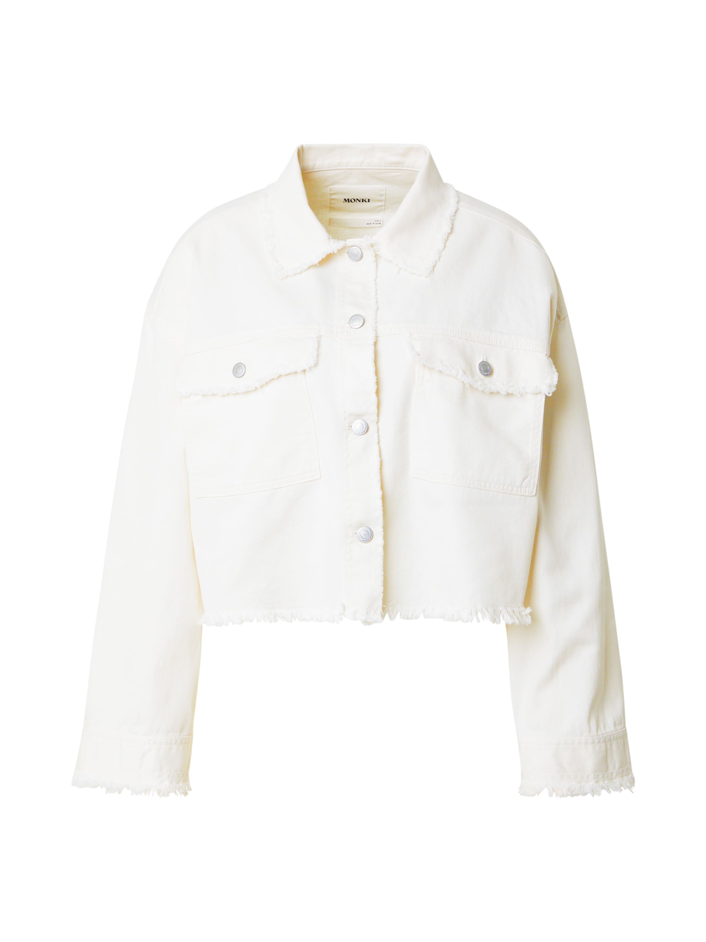 Monki Φθινοπωρινό και ανοιξιάτικο μπουφάν σε λευκό: μπροστά
