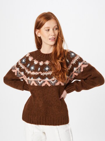 VERO MODA Sweater 'MARLEY' in Brown: front