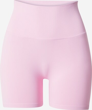 Skinny Pantaloni sportivi di aim'n in rosa: frontale