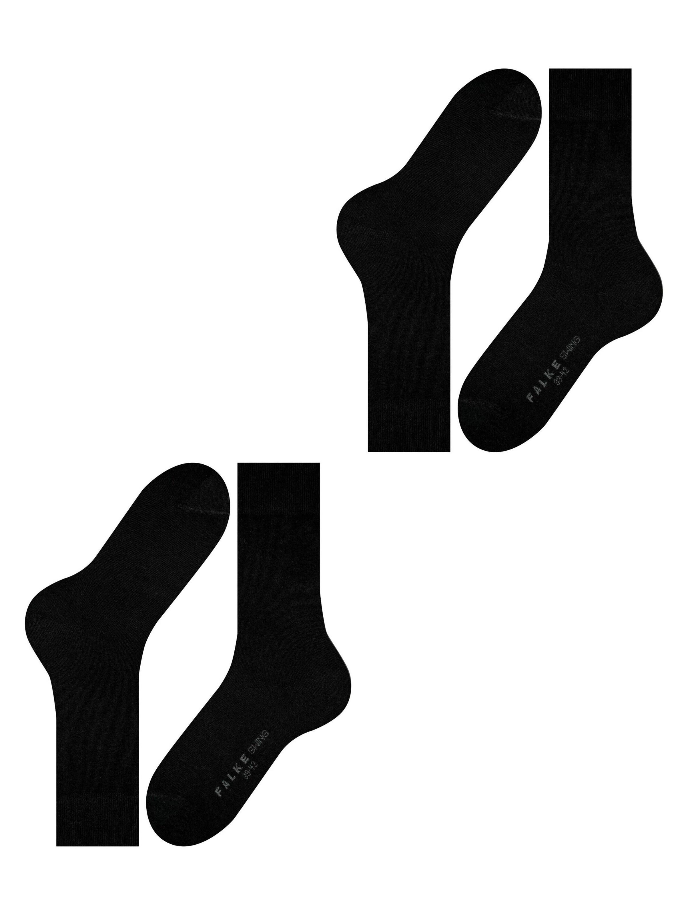 FALKE Socken 'Swing 2-Pack'‌‌‌‌‌‌‌‌‌ in Schwarz