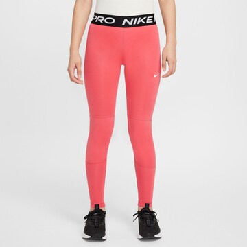 NIKE Skinny Workout Pants 'Pro' in Pink: front