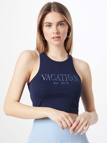 On Vacation Club Top in Blue: front