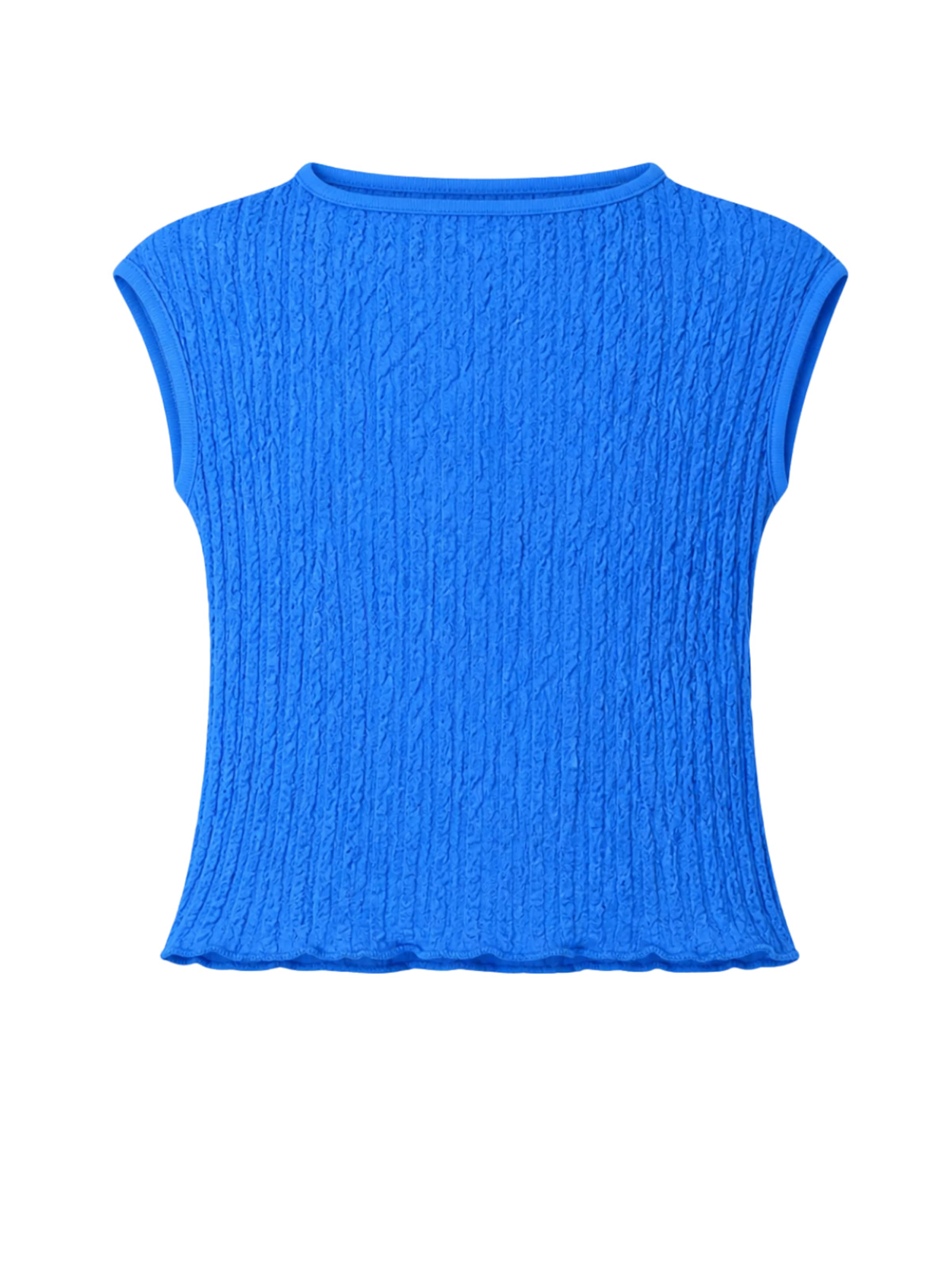 Süel knitwear Sticktop 'Wrinkled Texture'‌‌‌‌ in Blau: Vorderseite