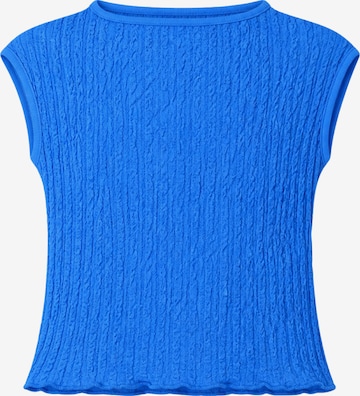 Süel knitwear Sticktop 'Wrinkled Texture' in Blau: Vorderseite