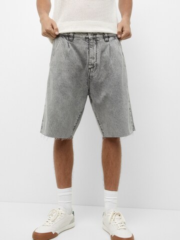 Pull&Bear Wide Leg Shorts in Grau: predná strana