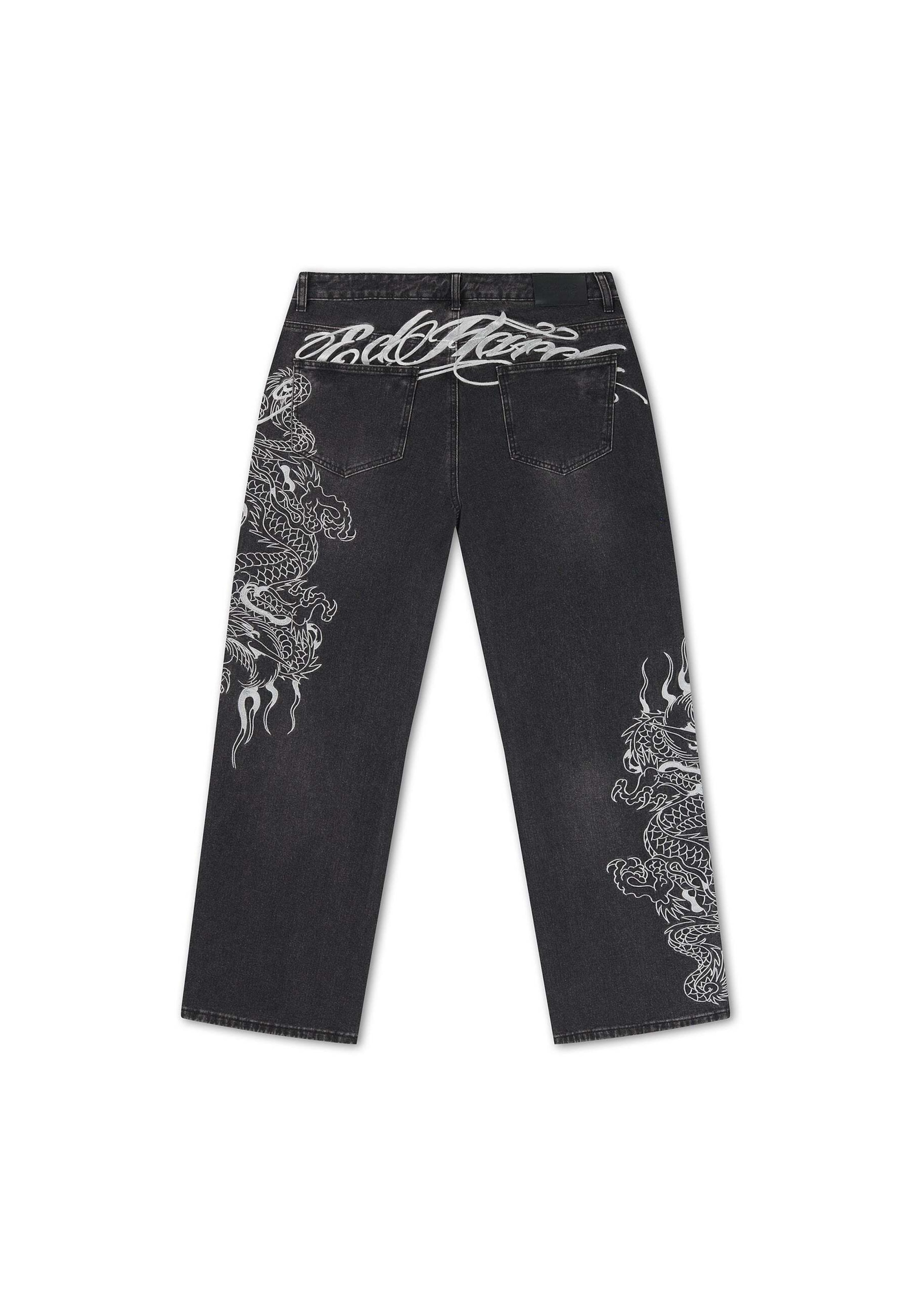 Ed Hardy - Loosefit Calças de ganga em preto