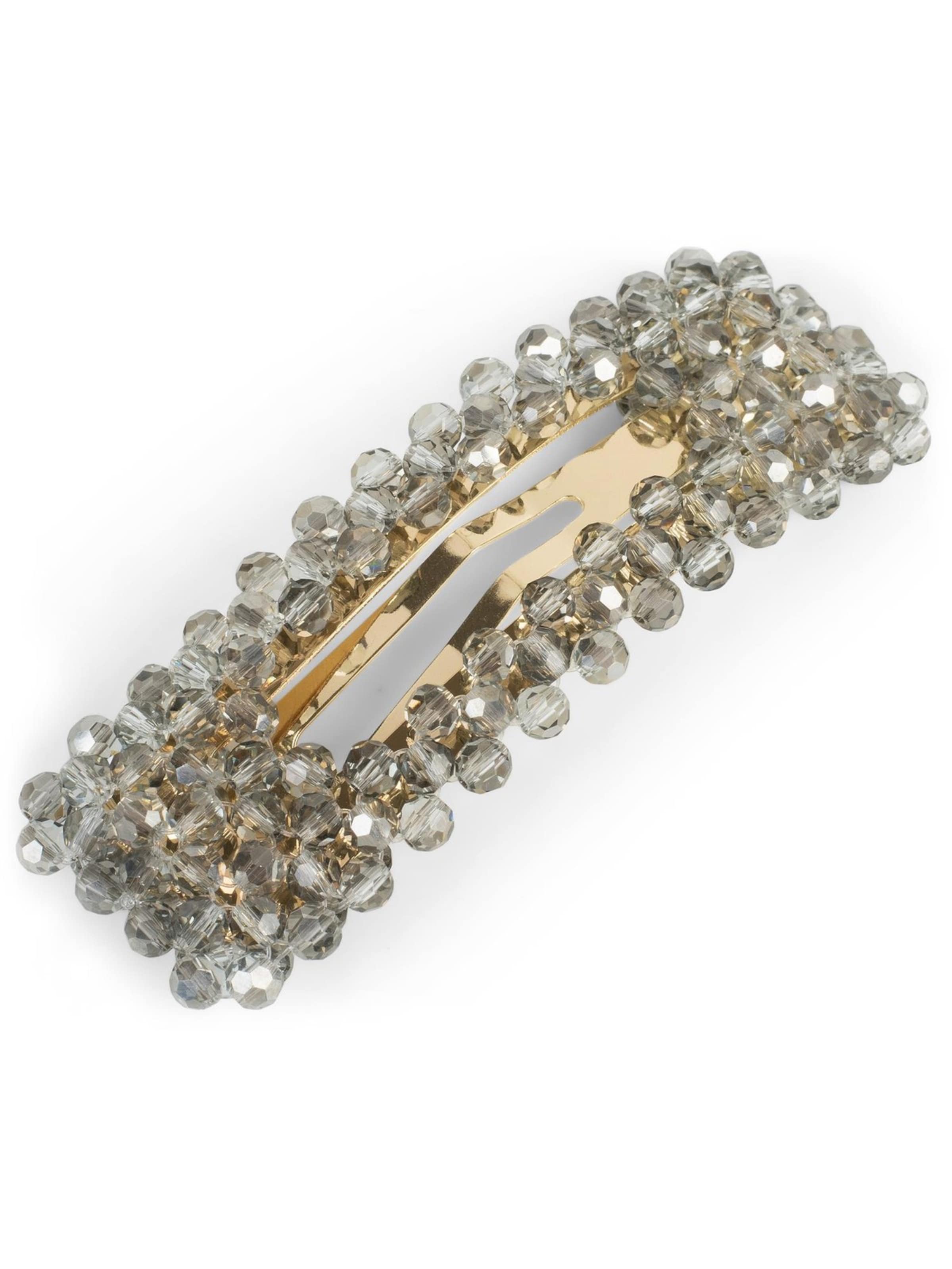 styleBREAKER Haarschmuck 'Rechteckige Kunststoff Perlen Haarspange'‌‌‌‌‌ in grau, Produktansicht
