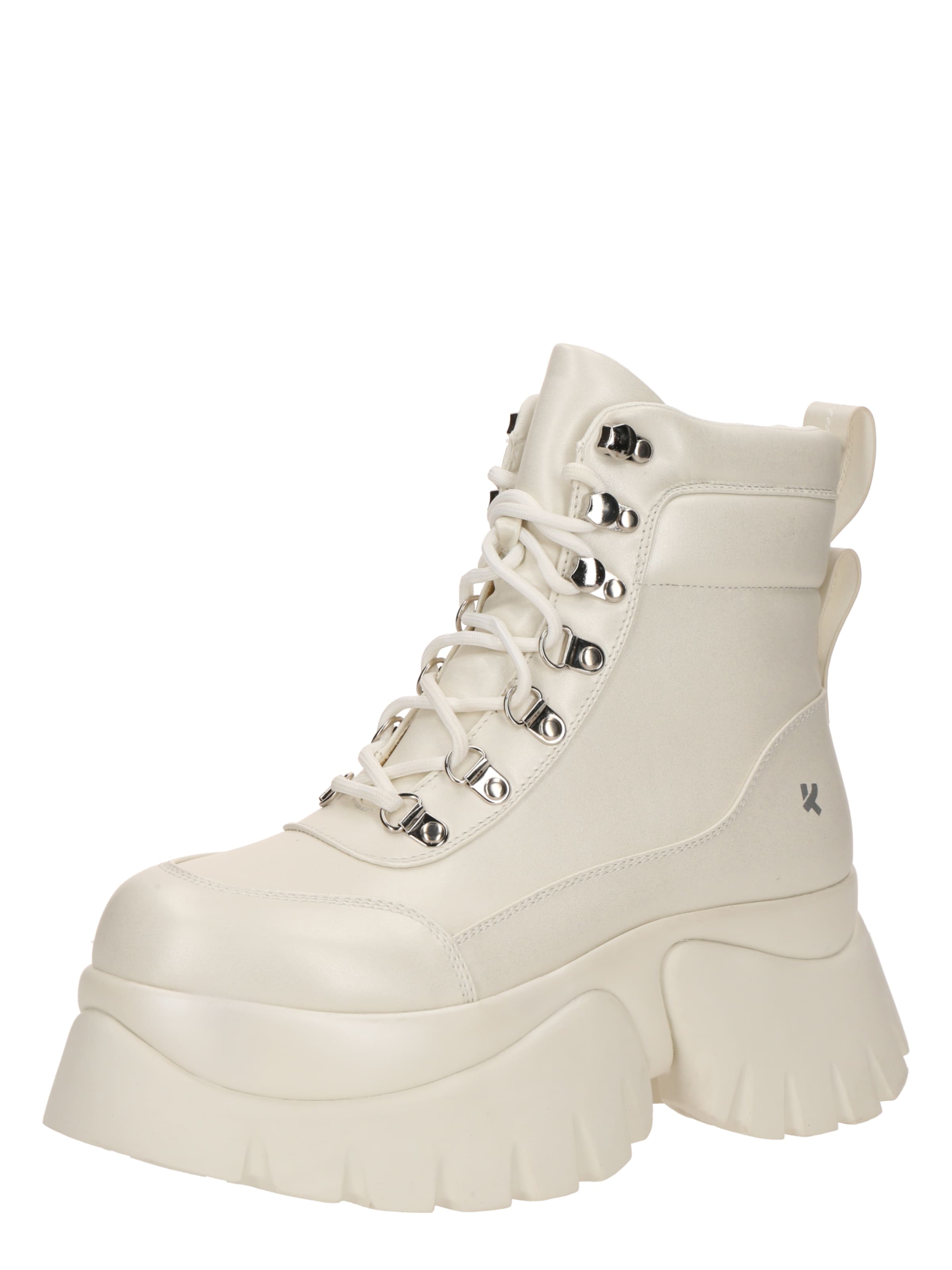 Koi Footwear Μποτάκι με κορδόνια σε λευκό: μπροστά
