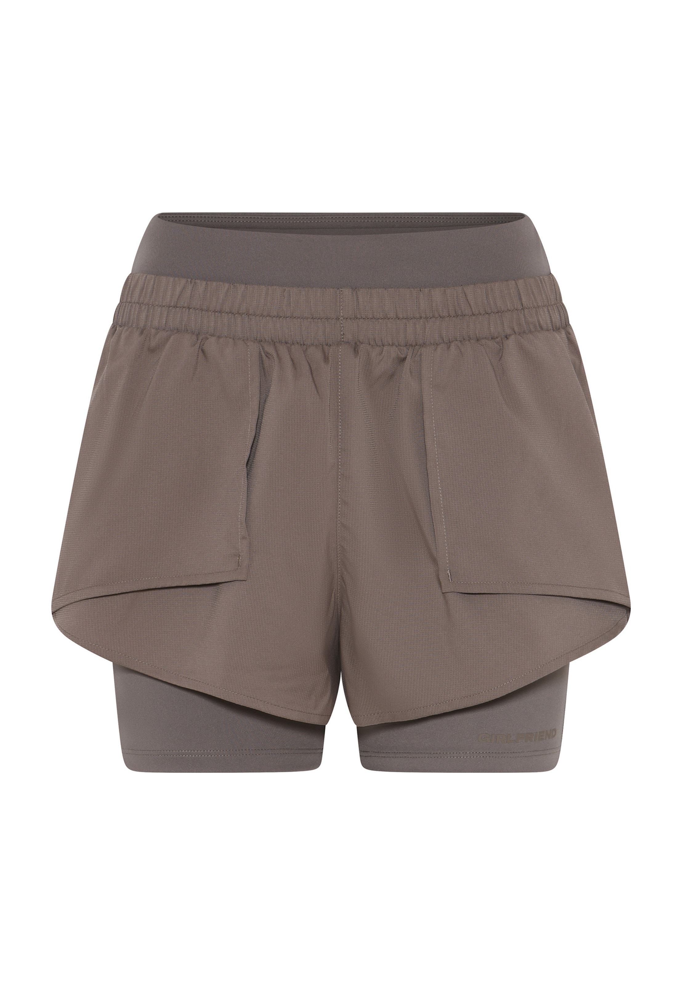 Girlfriend Collective Skinny Workout Pants 'Fallon' in Brown: front