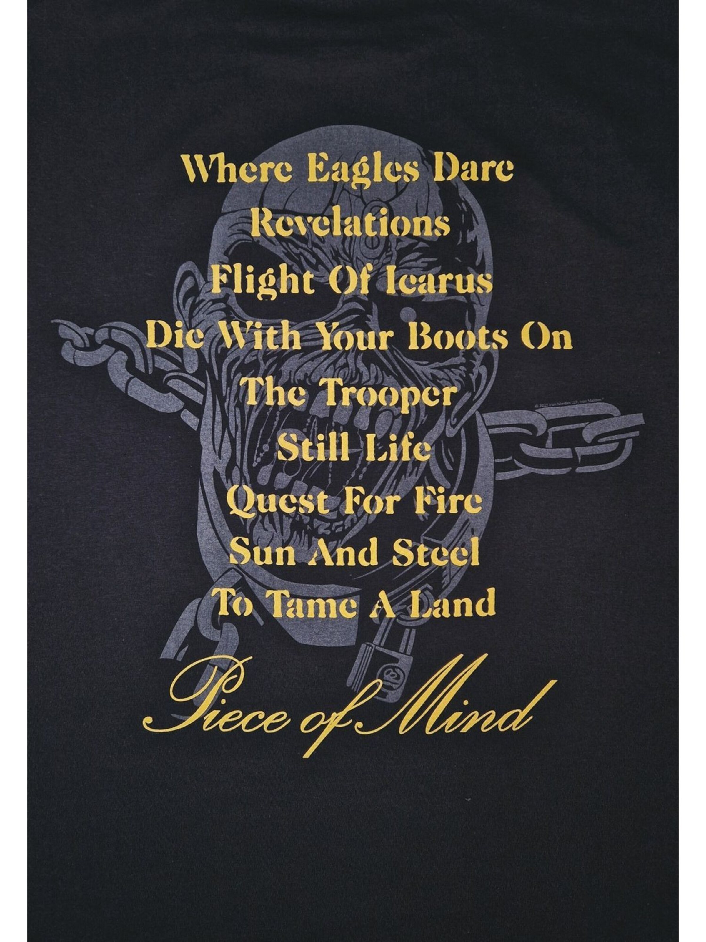 T-Shirt 'Iron Maiden Piece of Mind Tracks T-Shirt' Iron Maiden en noir
