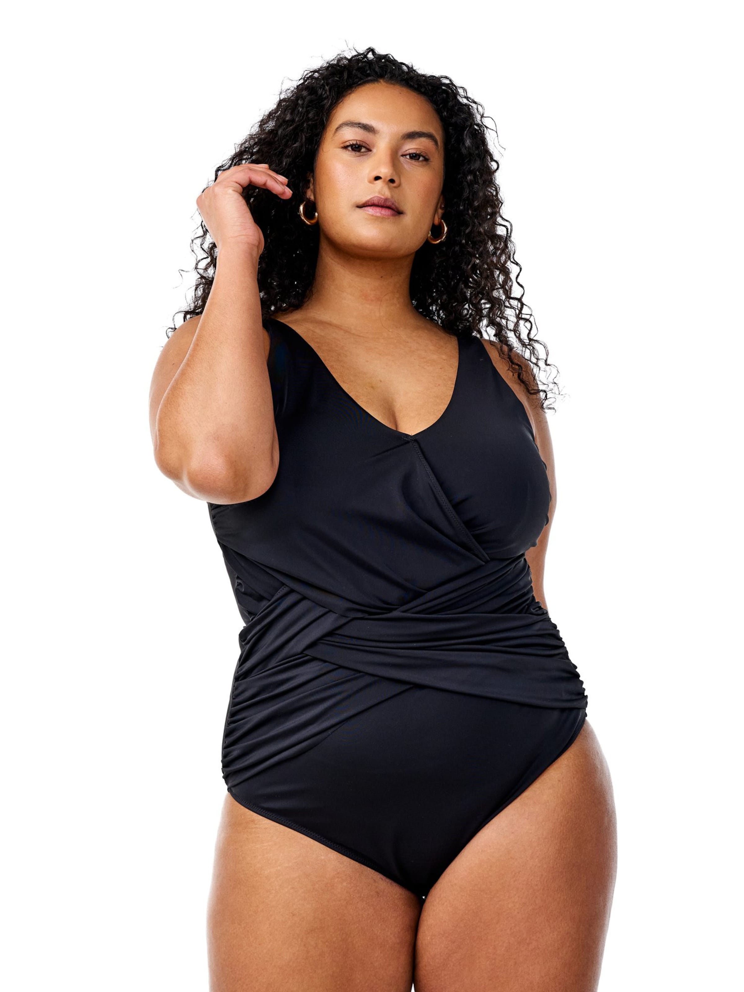 juoda Swim by Zizzi Maudymosi kostiumėlis 'Smita': priekis