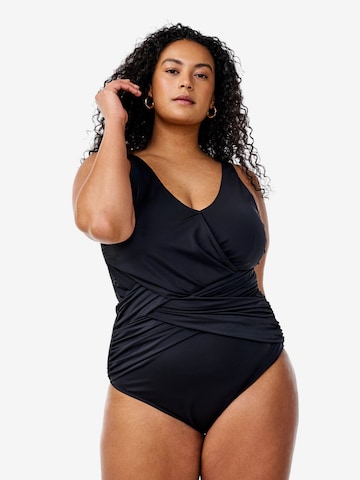 juoda Swim by Zizzi Maudymosi kostiumėlis 'Smita': priekis