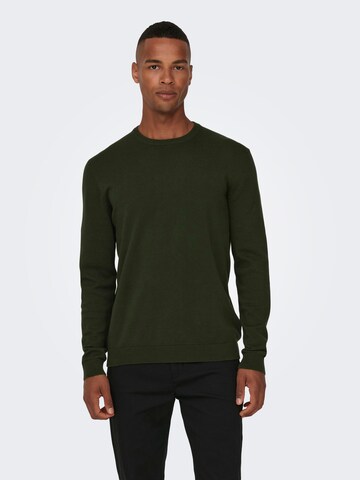 Only & Sons Regular Fit Pullover 'Alex' in Grün