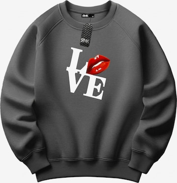 RMK Sweatshirt 'Love' in Grey: front