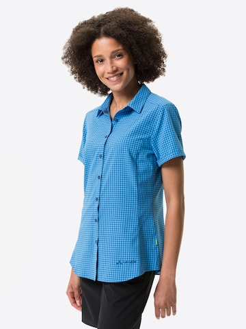 VAUDE Athletic Button Up Shirt 'Seiland III' in Blue: front