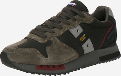 Blauer.USA Niske tenisice u svijetlosiva / kaki / crna / crna melange, Pregled proizvoda
