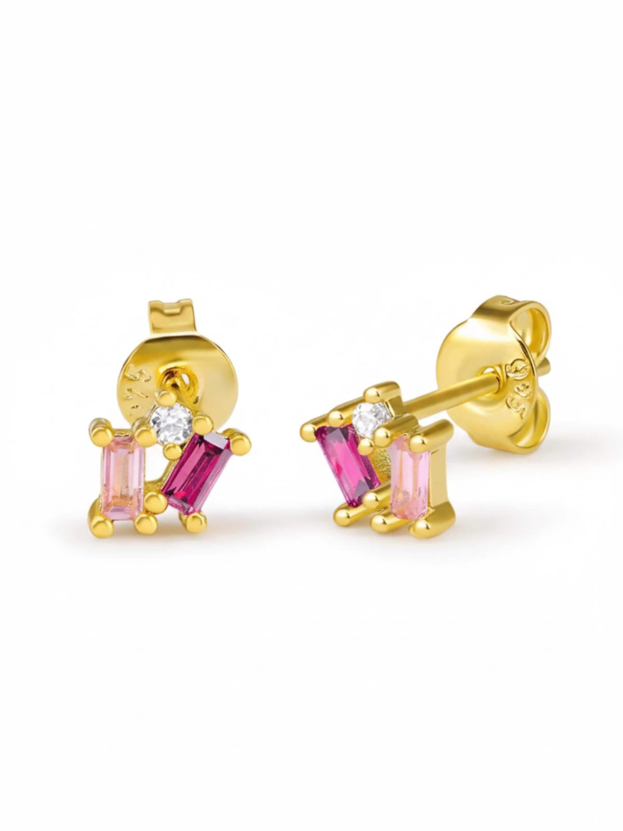 Cala Rose Oorbellen 'COLOR BLOCK' in Roze: voorkant