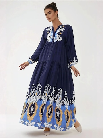 Hiccup Shirt Dress in Blue: front