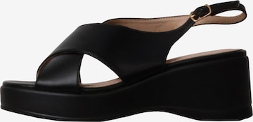 Sandales 'Sandalen mit Keilabsatz und Riemchen von R and BE' Super Mode en noir : devant
