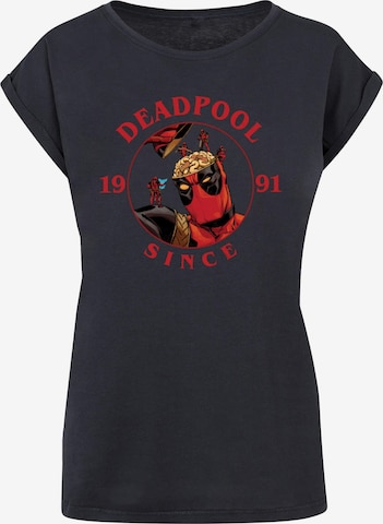ABSOLUTE CULT T-Shirt 'Deadpool - Brain Damage' in Blau: predná strana