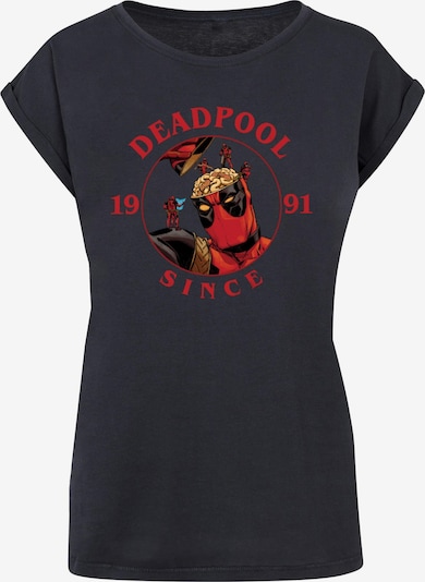 ABSOLUTE CULT T-Shirt 'Deadpool - Brain Damage' in navy / gelb / rot / schwarz, Produktansicht